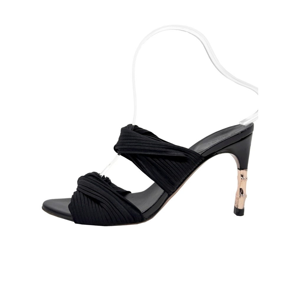 Gucci Tom Ford Gold Heel Mule Sandals Black Slide Heels 6B